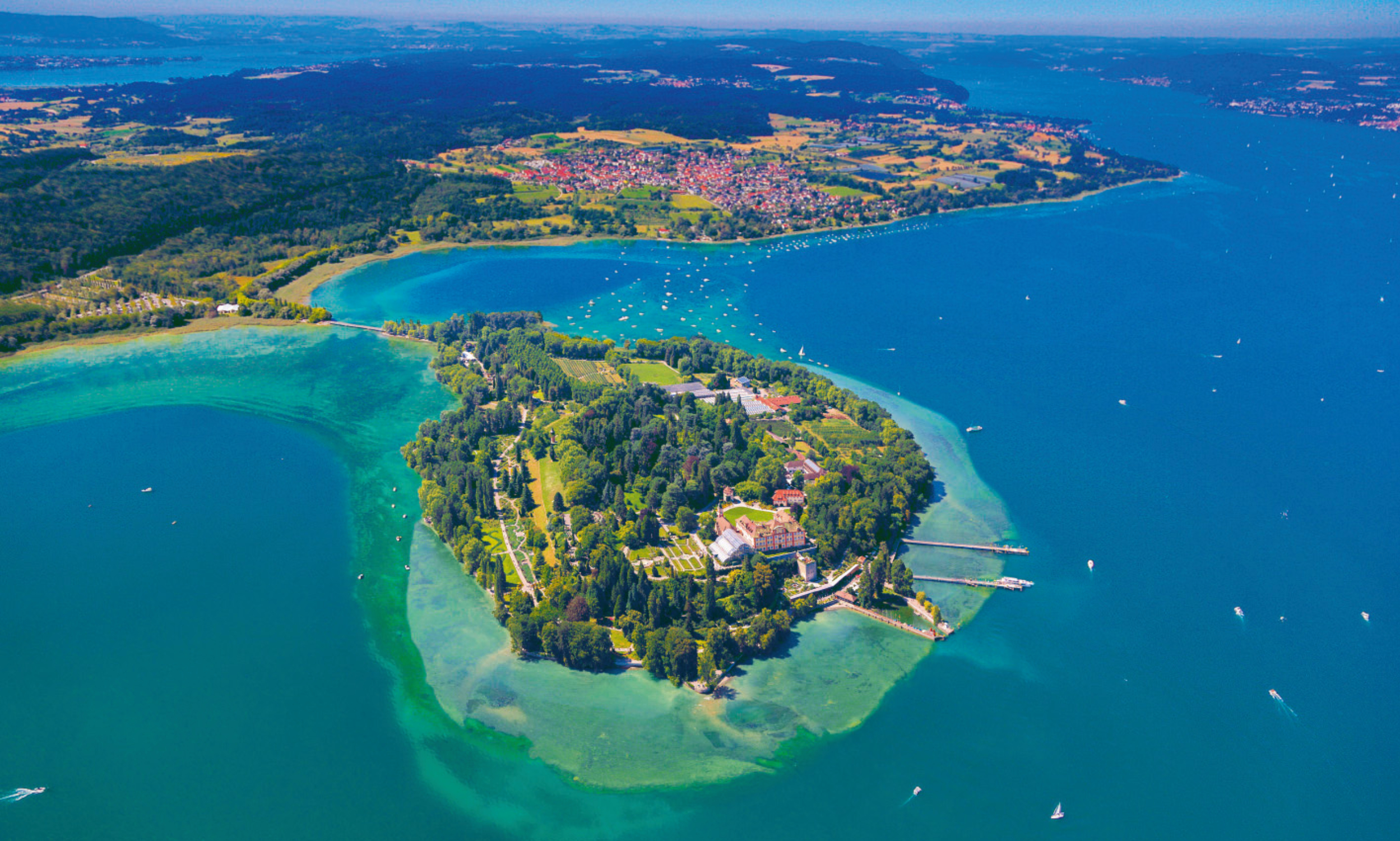 Insel Mainau/ Achim Mende Eine Luftaufnahme der Insel Mainau