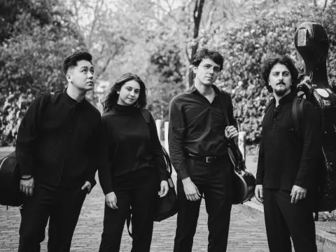 Viatores Quartett Schwarz-Weiß-Foto vom Viatores Quartett
