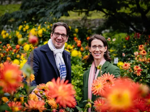 Insel Mainau/Torben Nuding Graf Björn und Gräfin Bettina im Dahliengarten