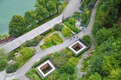 Insel Mainau / Marketing Vogelperspektive Dachgarten der Insel Mainau
