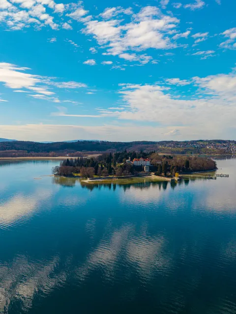 Luftbild der Insel Mainau